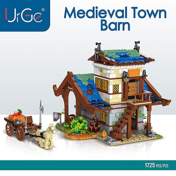 Medieval Town Model Building Blocks Creative Windmill Barn House Village Construction Bricks Toys Gifts For Children Adultsmedieval Town A