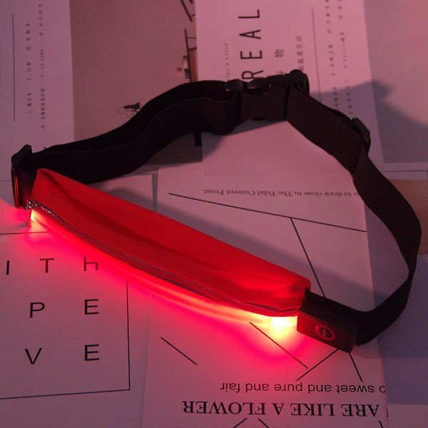 Led Luminous Waist Bag Waterproof Sports Outdoor Night Running Sports Usb Charging Waist Bag Blue 5.5 Inch