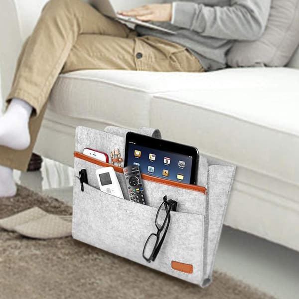 Felt Bedside Storage Bag With Pockets,convinient Bed Sofa Desk