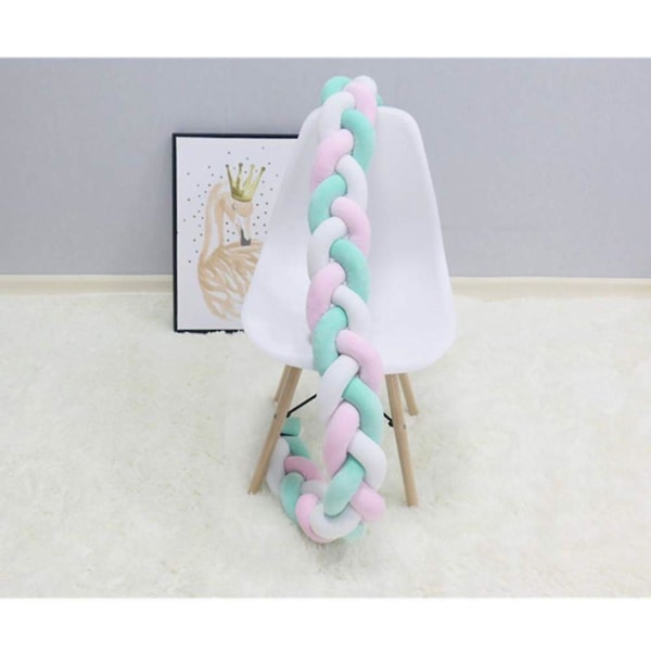 Bed Border,baby Bumper Bed Snake Baby Bed Bumper Weaving Edge Protection Head Protection Decoration For Crib Cot(grey,100cm) White*Green*Pink 150cm