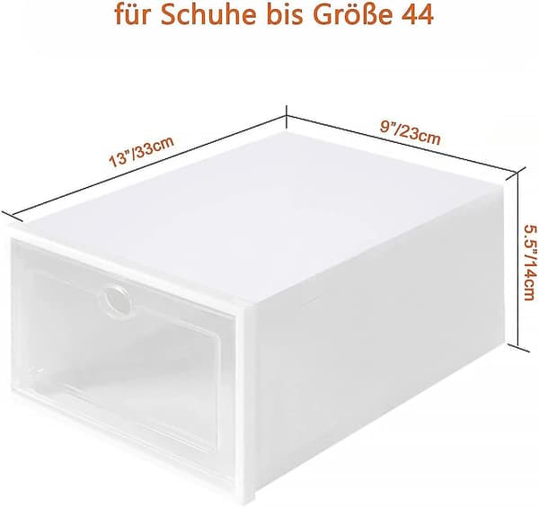 12 Pcs Shoe Box Transparent Foldable Storage Box With Lid(33x23x14cm)