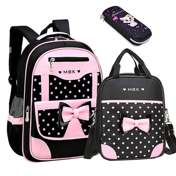 Girls&#39; School Backpack Children School Bag 1 Grade Kids Book Bag Orthopedic Primary Schoolbag Princess Backpack Mochila Infantil Pink Big set C