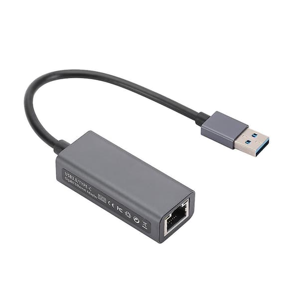 Usb3.0 / Type-c Til Rj45 Gigabit Nettverkskort Ethernet Adapter Switch USB