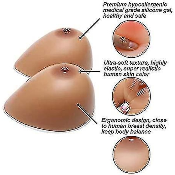 1 Pair Silicone Breast Forms Mastectomy Breast Prosthesis Mastectomy Inserts Bra