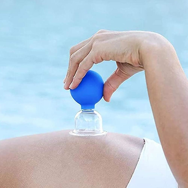 Cupping Glasses With Suction Ball [4 Pieces] - High-quality Cupping Blue