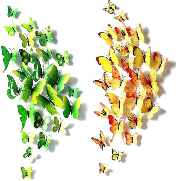 108 Pcs 3d Butterflies Wall Decor Stickers Decals, Butterfly Decorations