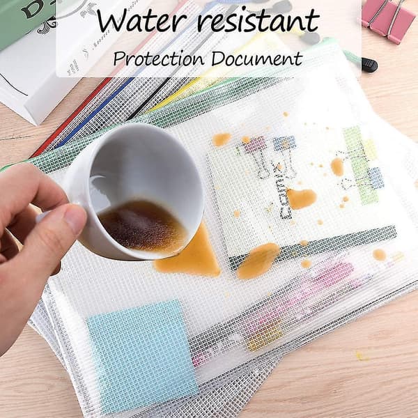 21pcs Document Bag A5 Zipper Wallet Bags Plastic Mesh Document Folders
