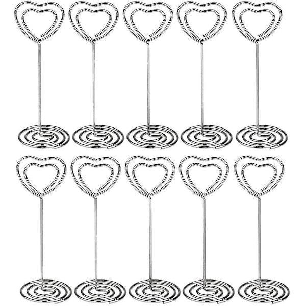 10 Pcs Card Holder Photo Holder Clip Heart Card Holder Wedding Place Card Holder Photo Memo Pictures Clip For Office Apartment Wedding Birthday