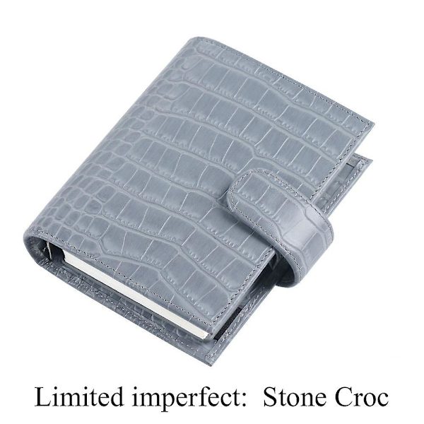 Limited Imperfect Moterm Regular Pocket Rings Planner Genuine Cowhide Leather A7 Notebook Agenda Organizer Journey Sketchbook New Stone Croc