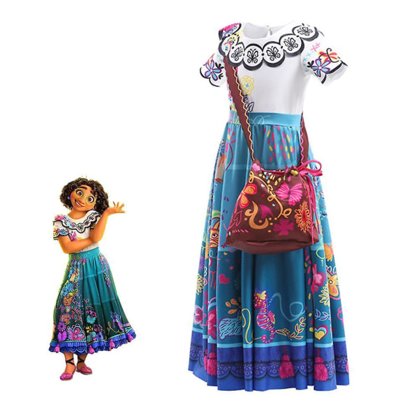 2022 Encanto Magic Full House Kids Princess Dress Mirabel Cosplay Magic Print Dress 15(140-155CM)