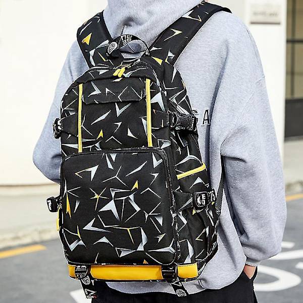 Waterproof Canvas Laptop Backpack With Usb Yellow
