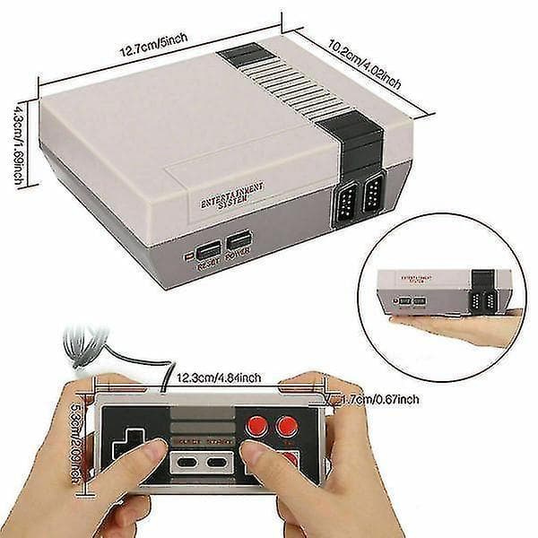 Game Console 620 Built-in Mini Classic Nes Games W/ 2 Controllers Retro Kid Gift EU Plug