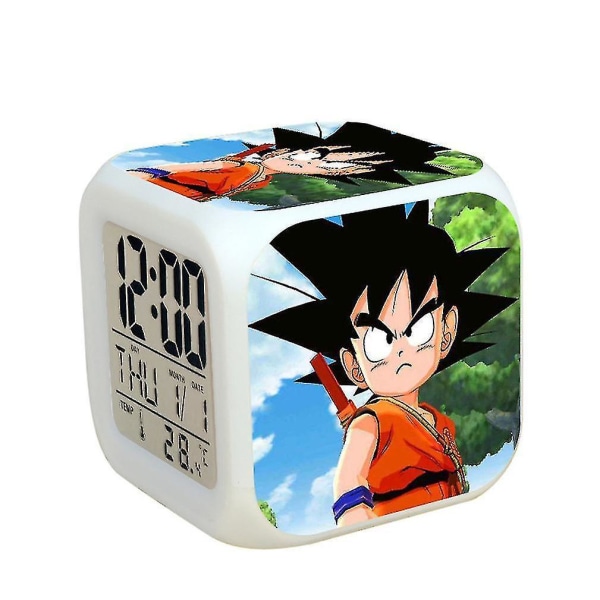 led Alarm Clock Dragon Ball  7 Color Changing Digital With Thermometer