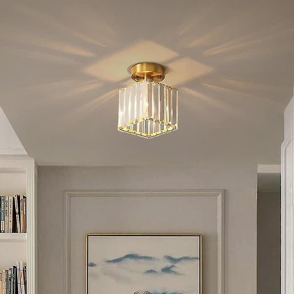 Light Luxury Crystal Copper Ceiling Lamp 220V