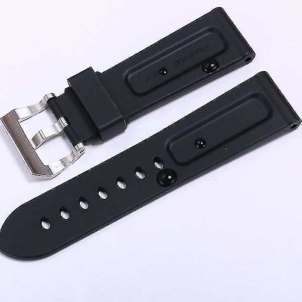 Black Watch Band Silicone Rubber Watch Band Replacement For Panerai Strap Tools Steel Buckle