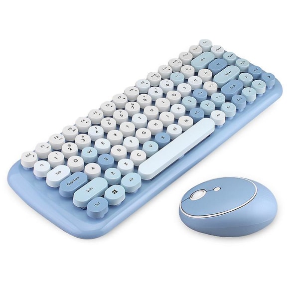 Mofii Wireless Mini Candy Keyboard Mouse Combo Set Mix Color 2.4g Blue