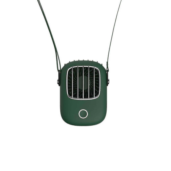 Outdoor Portable Hands-free Usb Rechargeable Hanging Neck Cooling Fan Cooler Green