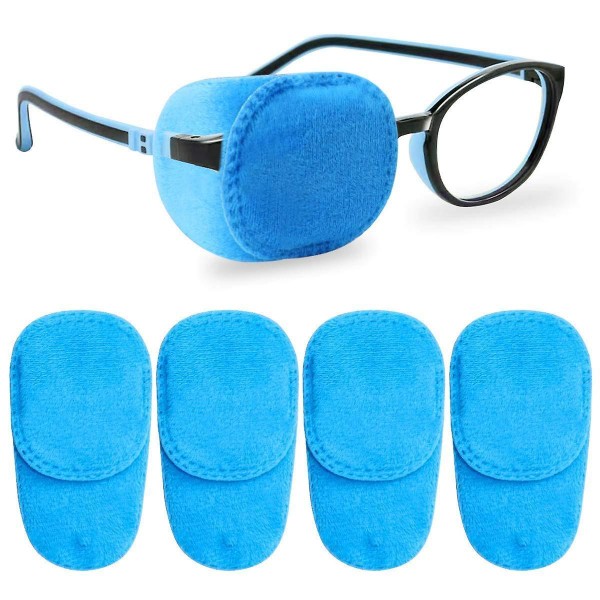 4 Pack Eye Patches For Kids Lazy Eye Amblyopia Strabismus Patch, Blue Blue