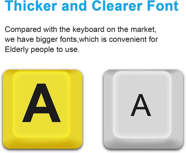 Large Print Computer Keyboard, Wired Usb High Contrast Keyboard With Oversized Print Letters For Visually Impaired Low Vision Individuals (ye