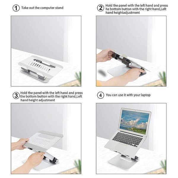 Boneruy Adjustable Stand Cooling Laptop Bracket Holder Bracket Anti-slip Black