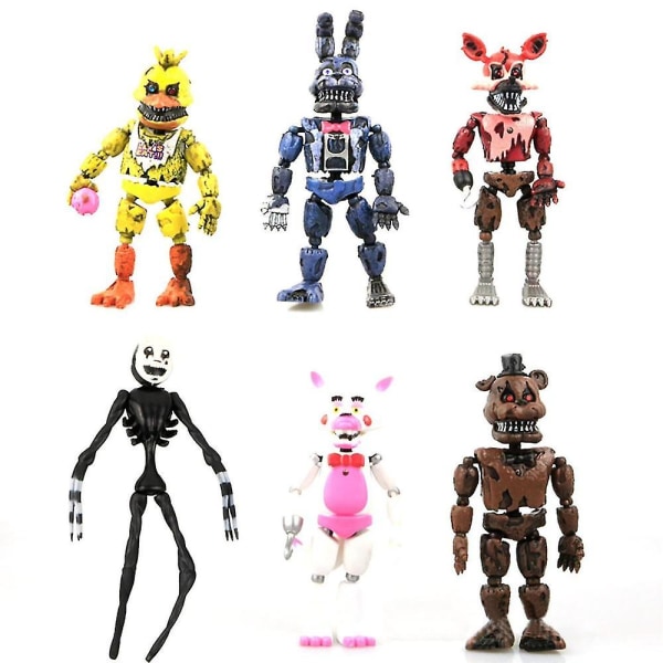 Five Nights At Freddy' Fnaf Action Figure Bear Bunnie Chica Foxy Set Toy 6 PCS