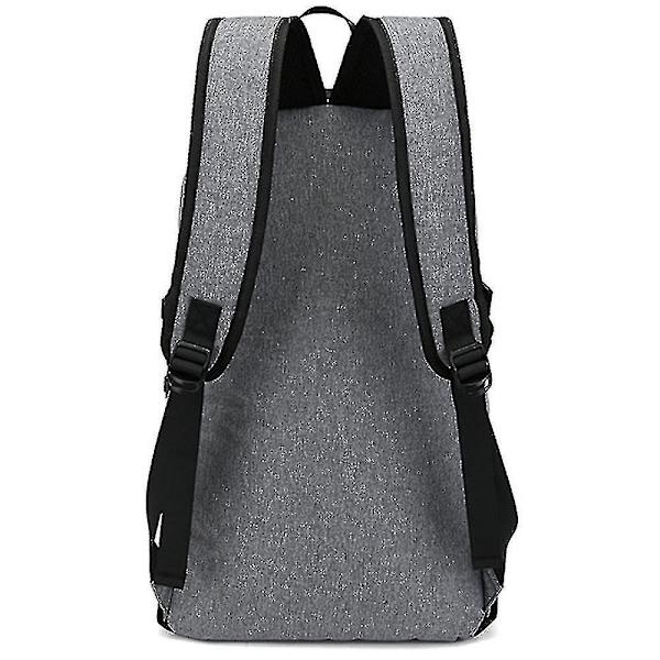 Student Ryggsekk USB Lading Skoleveske Ungdoms Dataveske gray
