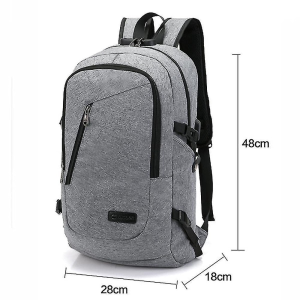 Duomi Student Backpack Usb Charging School Bag Youth Computer Bag blue