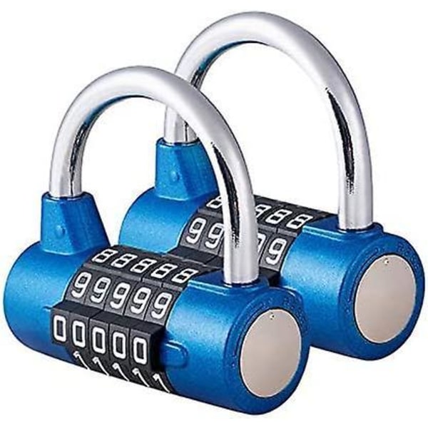 5-digit Combination Lock Padlock, Combination Lock, Resettable For School, Gym, Case, Toolbox, Fence, Cabinet, Etc. - Red And Black (2 Pack, Blue)