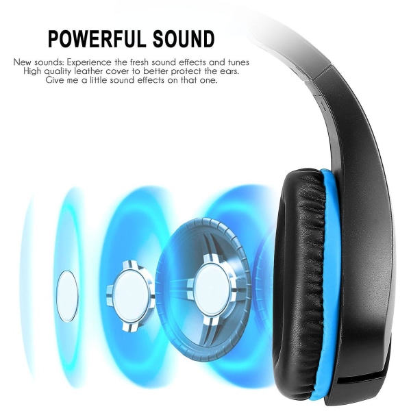 Gaming Headset, Ps5 Headset With Stereo Surround Sound,ps4 Gaming Headset, Over Ear Headphones With Noise Canceling For Xbox,pc,switch,mac,laptop, Blu A