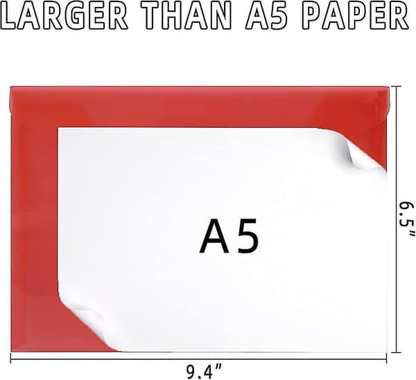 A5 Plastic Wallets (36 Pcs) - A5 Plastic Folder File Document Paperwoerk Wallets Gift
