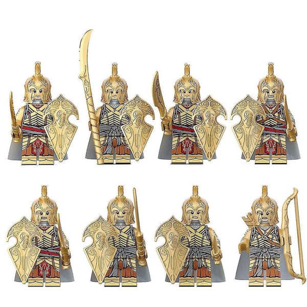 8pcs The Lord Of The Rings Movie Noldor Warrior Guard Building Block Minifigures