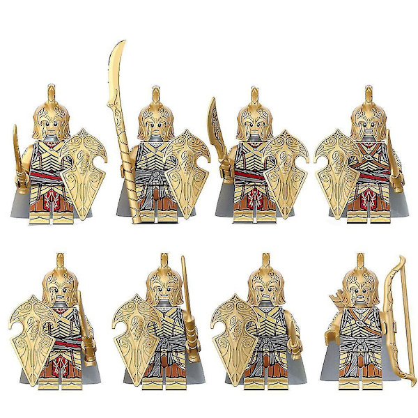 8pcs The Lord Of The Rings Movie Noldor Warrior Guard Building Block Minifigures