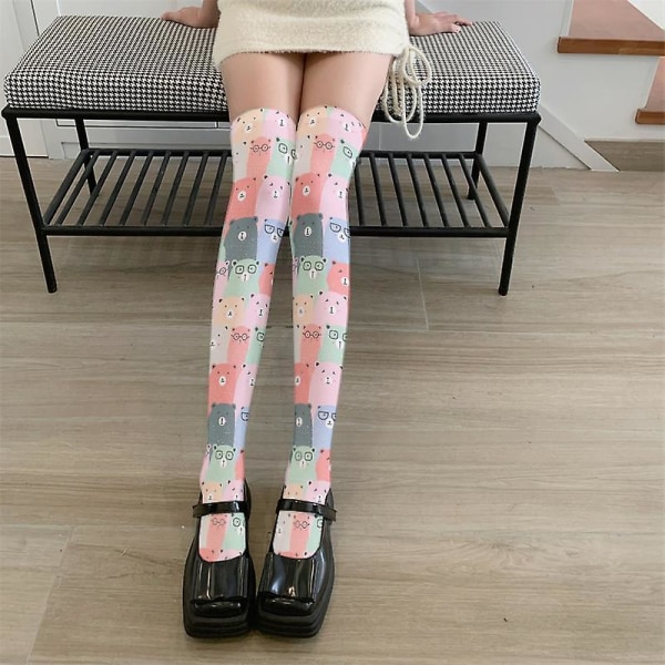 3d Printing Cartoon Animal Long Stockings Women Novelty Cute Panda Socks New Funny Halloween Thigh High Stockings Style15