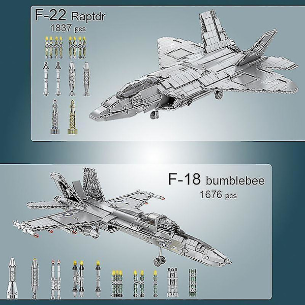 Military Technical Airplane F-22 F-35 Stealth Fighter Building Blocks Model Kits Combat Aircraft Ideas Bricks Toys For Childrenwithout Original Box2