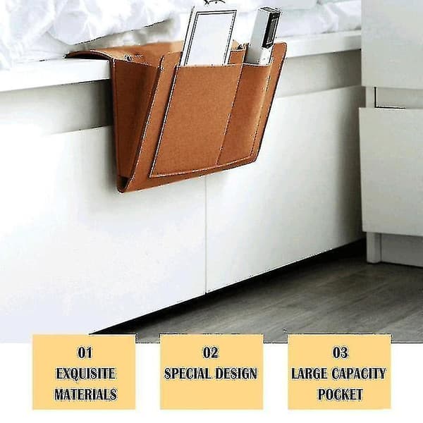 Storage Organizer Felt Bedside Hanging Bags  With 2 Inner Pockets