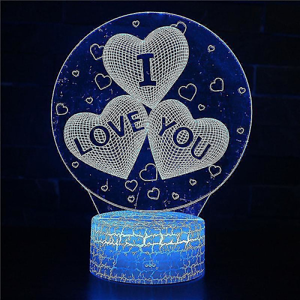 3D Illusion Lamp 7 Colors Optical Change Touch Light USB and Remote