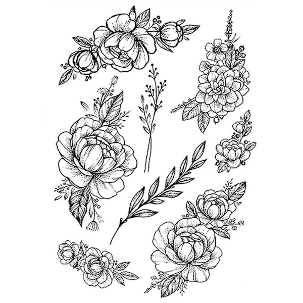 Fashion Tattoo Sticker Temporary Black Roses Design Full Flower Arm Big Fake Tattoo Sticker Body Art Decal Qinhai 15