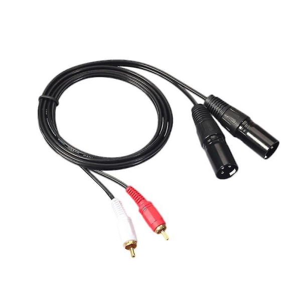 2 Male To 2 Xlr Male Adapter Cable Audio Cord For Dvd Vcd Tv Radio For Amplifier Radio ( Black )