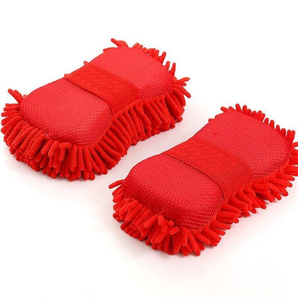 2pcs Coral Sponge Car Washer Sponge Cleaning Car Care Detailing Brushes Washing Sponge Auto Gloves Styling Cleaning Supplies Red