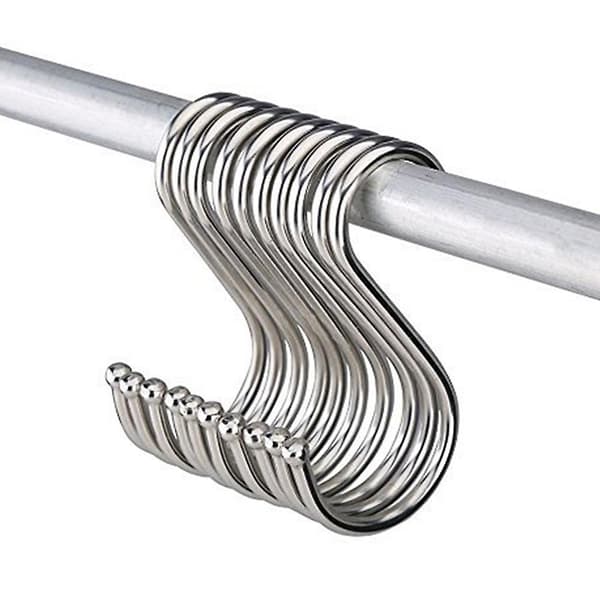 10pcs Stainless Steel S-shape Hanger Hook Clasp Holder Hooks Hanging Storage Tools S