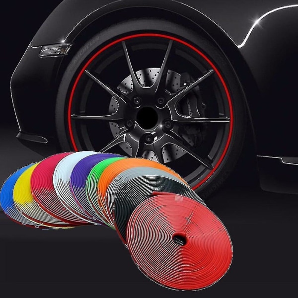 8m Car Stickers Rim Protector Wheel Edge Rim Protectors Wheel Protecto Red Plating