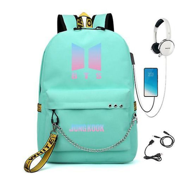 Bts Ryggsekk USB Lading Skolesekk Color 1