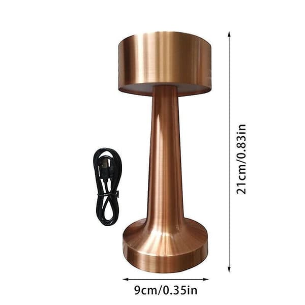 Rechargeable Led Table Lamp Touch Sensor Desk Light Bedroom Restaurant Bar Decor Bronze Dumbbell