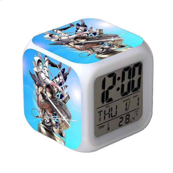 Attack On Titan Anime Colorful Color Changing Gift Creative Alarm Clock Child Alarm Clock Gift -a39