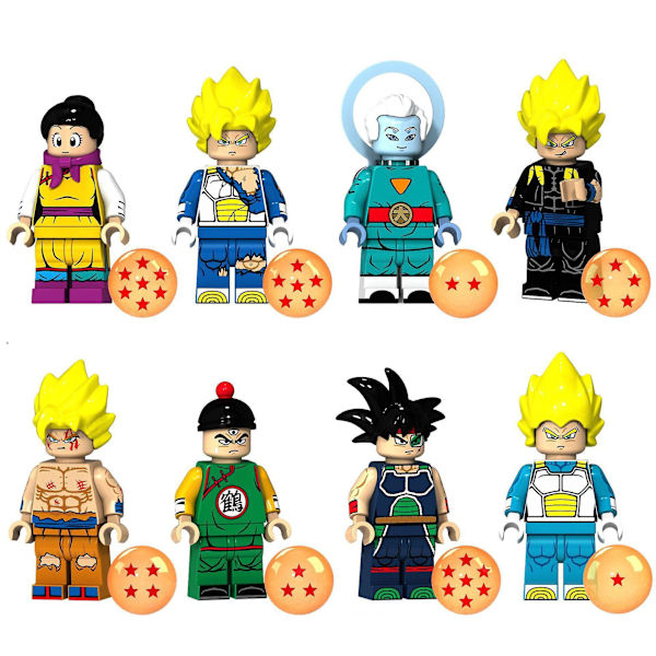 8kpl Anime Dragon Ball Z Rakennuspalikat Guko Vegeta Turles Ylipappi Chichi Toimintahahmot Palikat Lelut Lahjat Lasten Lelut