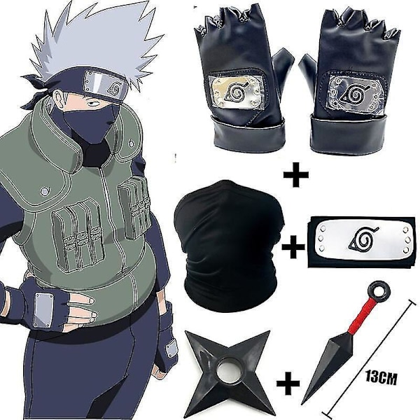 5 kpl/setti Naruto Kakashi Anime Cosplay Asusteet Käsineet Kun