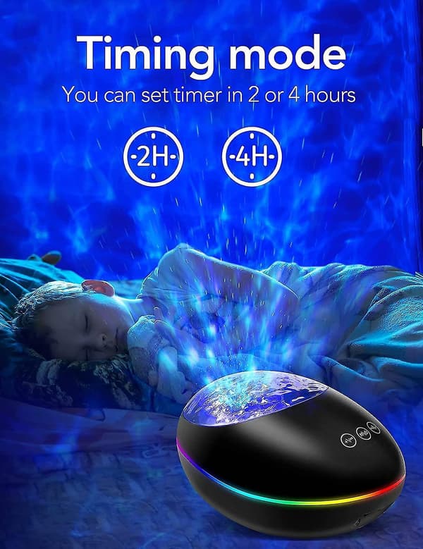 Galaxy Projector, Skylight Ocean Wave Galaxy Light For Adults Kids Bedroom, Star Projector Night Light With White Noise, Timer, Bluetooth Speaker