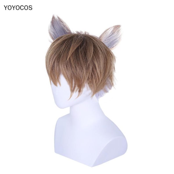 Ruggie Bucchi Cosplay Wig Wig + Ears Heat Resistant Synthetic Hair Twisted Wonderland Cosplay Carnival Halloween Party