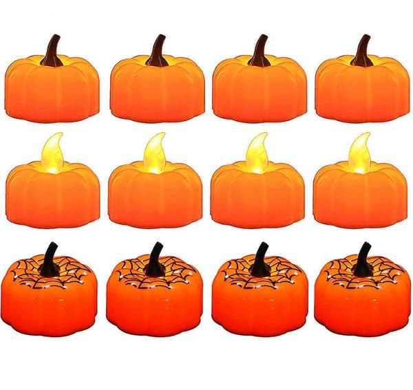 Halloween 12 Pack Led Pumpkin Lights style2