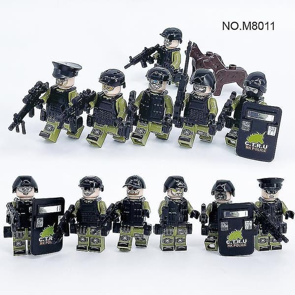 Sotilassarjan rakennuslelut 12 minihahmoa